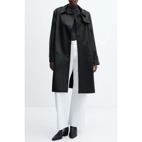 4578598 MANGO Polanapu Faux Leather Trench Coat