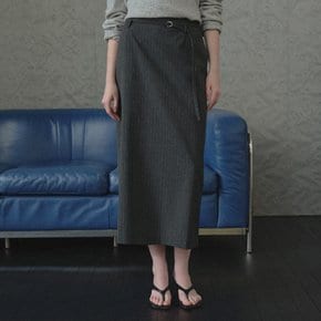 H-line belt set skirt [TIFA05SK01]_Charcoal
