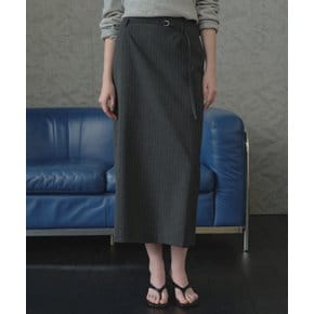H-line belt set skirt [TIFA05SK01]_Charcoal