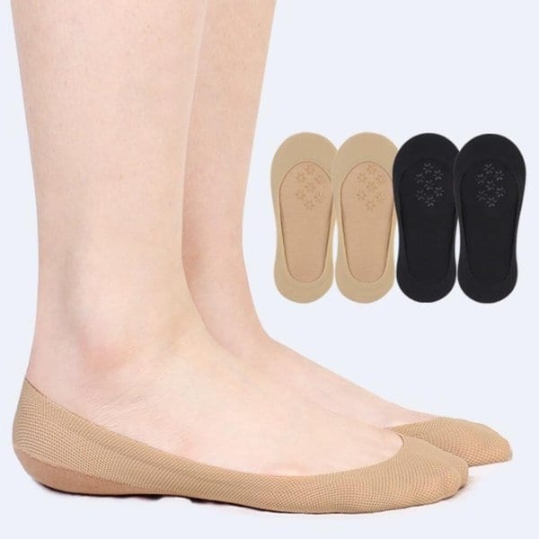 [옷자락] 여성 메쉬 논슬립 전체 실리콘 덧신 4개 세트