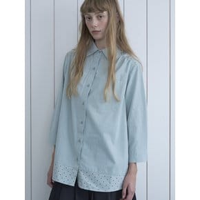 Dot shirring shirt_mint