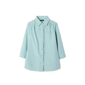 Dot shirring shirt_mint