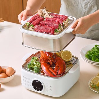  휴빅 스텐 전기찜기 계란찜기 계란삶는기계 대용량 가정용 스팀쿡 HB-1300W