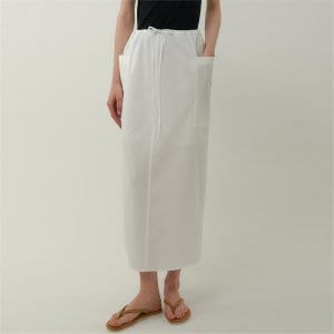 blank03 [블랭크03] side pocket long skirt (off white)