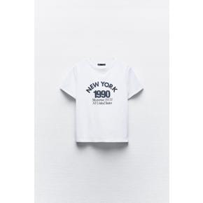 텍스트 티셔츠 5643/802 WHITE / NAVY