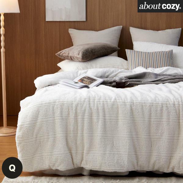 [5만원세일/Q]어바웃코지 라셀퍼 침구 풀세트(아이보리or그레이중선택,차렵이불+패드+베개커버2장