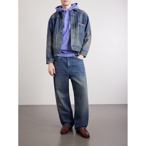 네이버후드 로고 자수 피그먼트 다이 코튼 저지 후드 티셔츠 46376663163075078