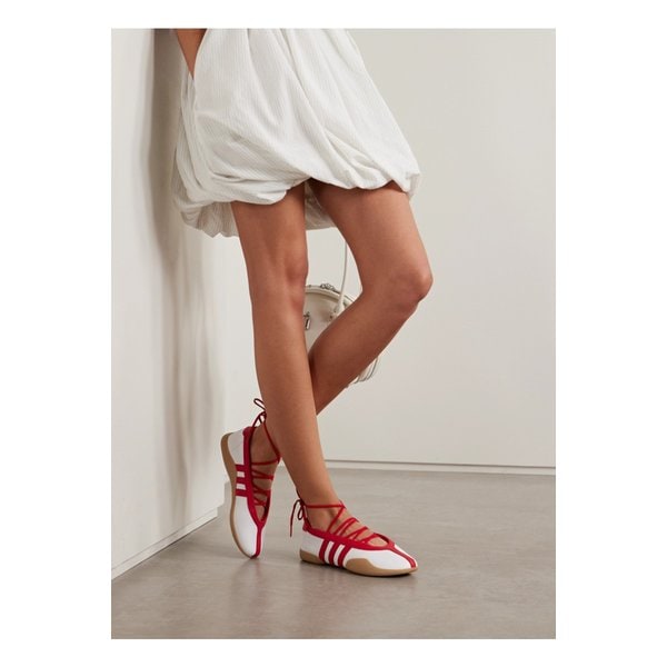 태권도 메이 발렛 가죽 스니커즈 레드 46376663162926281