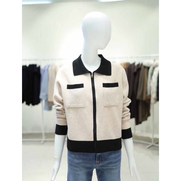 [여주점] 여성 가슴 포켓 집업 니트가디건 YK5AD604