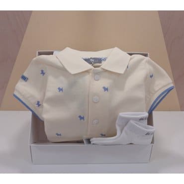 블루독베이비 YE)클래식카라우주복,양말 선물세트(45319-600-02+45314-810-11)