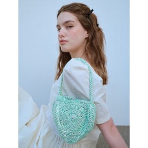 HANDMADE HEART BAG, IVORY+MINT