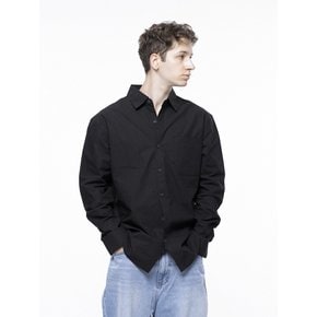 Standard Polygon Pocket Shirt - Black /M243SH01BK