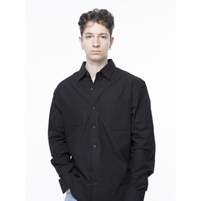 Standard Polygon Pocket Shirt - Black /M243SH01BK