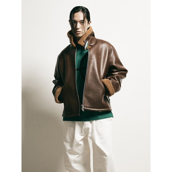 레더 무스탕 자켓 (브라운)