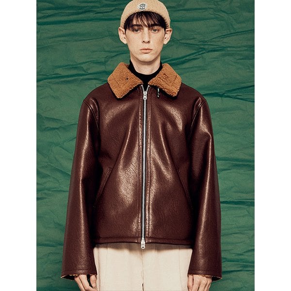 레더 무스탕 자켓 (브라운)