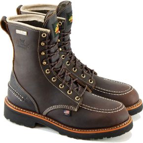 일본 쏘로굿 부츠 Thorogood 멘즈 8인치 FLYWAY USA BRN W/P Briar Pitstop 1 11.5 Wide 1718227