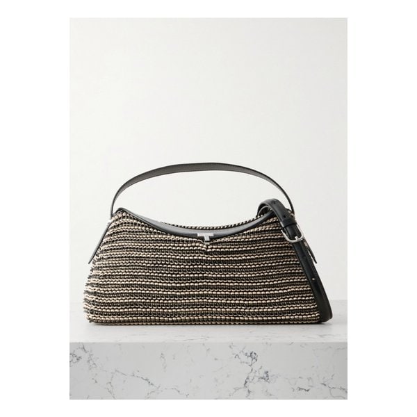 티락 우븐 가죽 숄더 백 블랙 46376663162874025