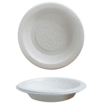 제이큐 일회용그릇 일회용기 원형 접시 펜션 야외용 1회용 X ( 2매입 )