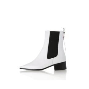 MD1073 Square Point Chelsea boots-White