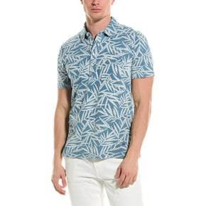 4852970 Brooks Brothers Indigo Leaf Print Polo Shirt