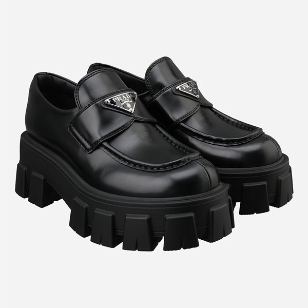 [시흥점] [프라다]6S 1D649M B4L F0002 여성 브러시드 가죽 모놀리스 로퍼 블랙