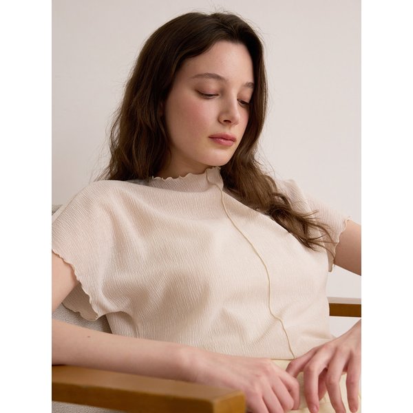 Waving wrinkle top - Light beige