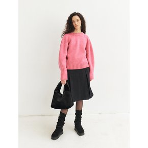 RTW SHETLAND WOOL BACK OPEN KNIT TOP_3COLORS