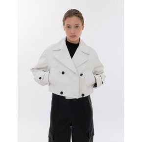 trench cropped jacket (ivory)