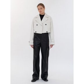 trench cropped jacket (ivory)