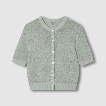JAJU 25 S/S  여 코튼 블렌디드 반팔 가디건  J115304001