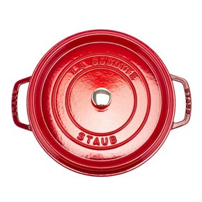 Staub 28cm 1102806 Rund Brater cherry [스토우브] 피코 코콧 라운드 체리레드 양손 냄비 법랑