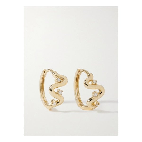 스톤 앤 스트랜드 하버 라이츠 10k 골드 다이아몬드 후프 이어링 1647597338272458