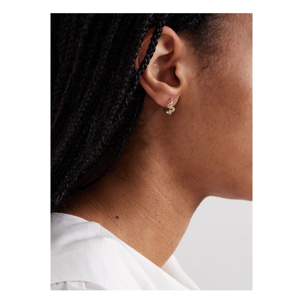 스톤 앤 스트랜드 하버 라이츠 10k 골드 다이아몬드 후프 이어링 1647597338272458