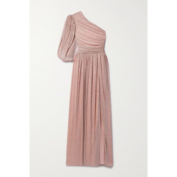 코스타렐로스 모건 원 슬리브 개더 플리세 라메 가운 핑크 1647597313242168