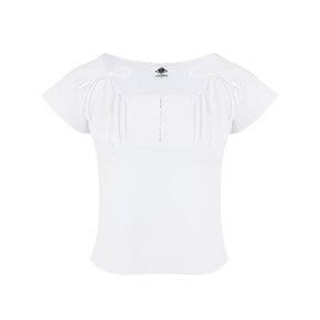 VOLUME T-SHIRT IN WHITE (셔링 티셔츠)