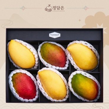 정담은 [9/22일 순차출고][산지직송] 정담4호 프리미엄 망고 혼합 선물세트(태국골드망고3입/수입애플망고3입)