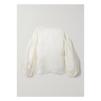 KHAITE 케이트 키코 오버사이즈 실크 블라우스 화이트 1647597333184389