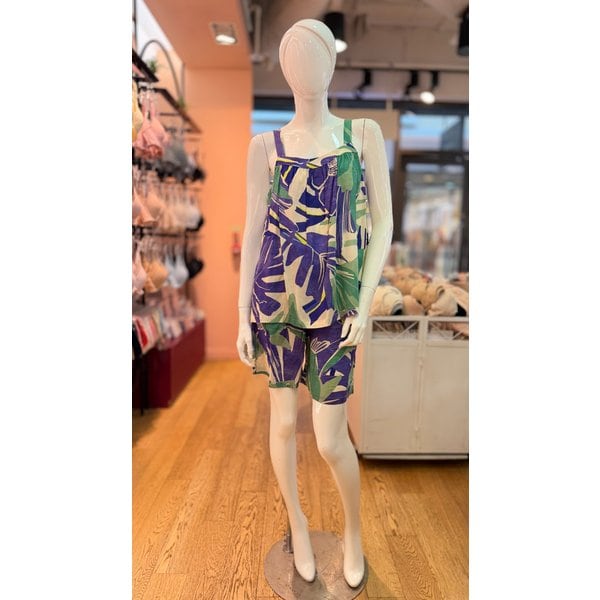 [파주점] 바바라 레이온 프린트 블루 여성 파자마 세트 AWP4604S