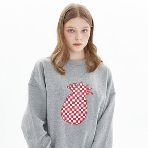 CHESS CHECK SWEATSHIRT_MELANGE GRAY