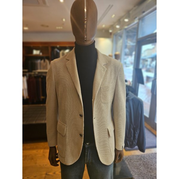 [여주점] 아이보리 솔리드 ADAPTIVE 코튼 싱글브레스트 캐주얼자켓(L-73cm. Mod.X544)