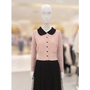 카라 배색 긴팔 펄 니트 가디건 L2F15KCD100