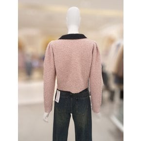 카라 배색 긴팔 펄 니트 가디건 L2F15KCD100