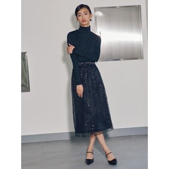 가니송 Twilight Beaded H-line Skirt_black