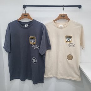 와펜 장식 루즈핏 반팔티셔츠 JQ2TSU222_JK