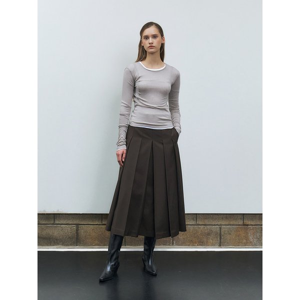 RTF PLEATED LONG SKIRT _2COLORS