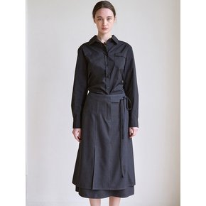 Linda Layered Skirt (Dark Grey)