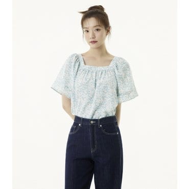 플라스틱아일랜드 스퀘어넥 플로럴 블라우스 (PR2WB661)