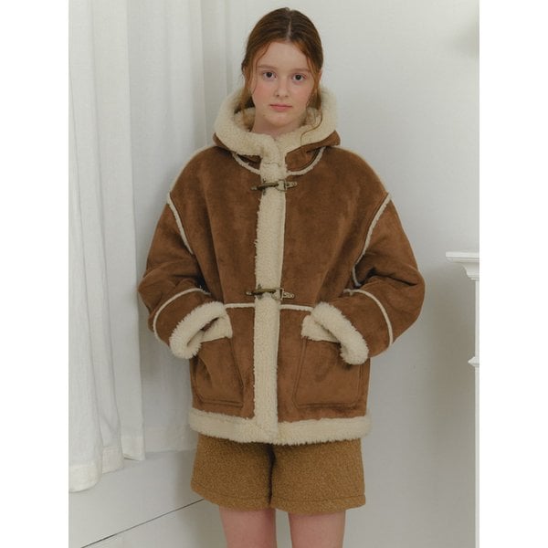 [1차 리오더] Tory hooded buckle mustang jacket - brown