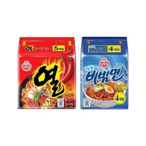 멀티팩 열라면 1팩+메밀비빔면 1팩 총9봉