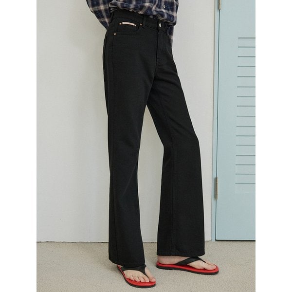 P3286 코튼 스트레이트 팬츠_Black